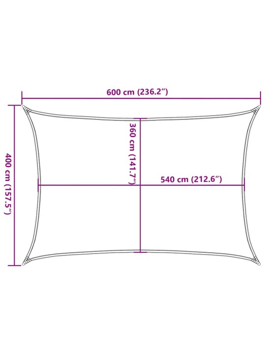 Aurinkopurje 160 g/m² punainen 4x6 m hdpe