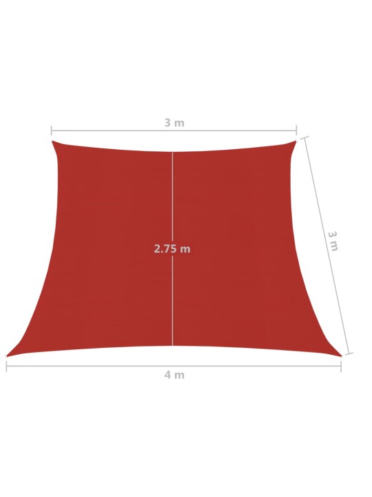 Aurinkopurje 160 g/m² punainen 3/4x3 m HDPE