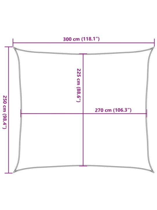 Aurinkopurje 160 g/m² oranssi 2,5x3 m HDPE