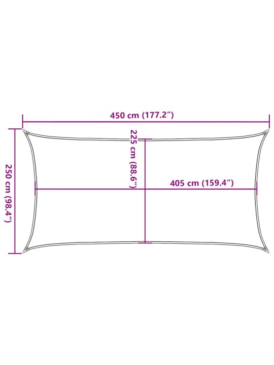 Aurinkopurje 160 g/m² oranssi 2,5x4,5 m hdpe