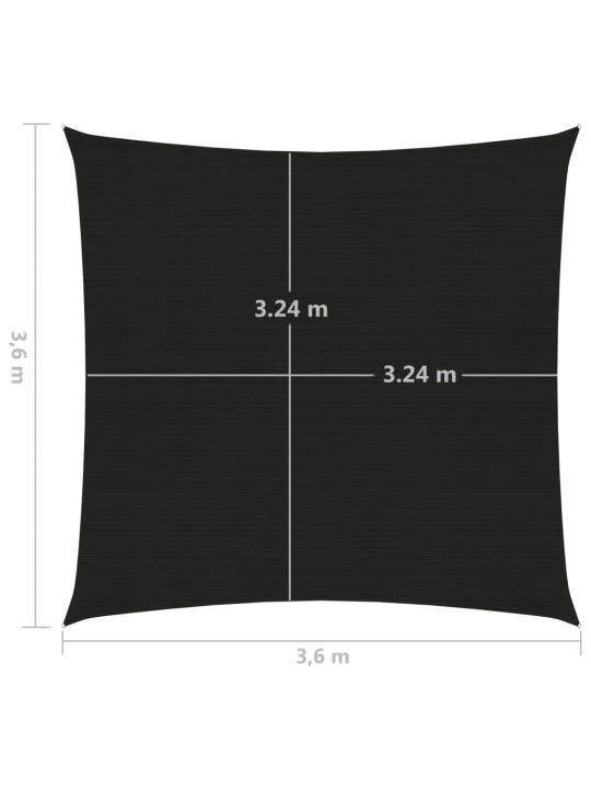 Aurinkopurje 160 g/m² musta 3,6x3,6 m HDPE