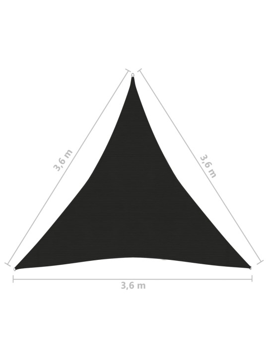 Aurinkopurje 160 g/m² musta 3,6x3,6x3,6 m HDPE