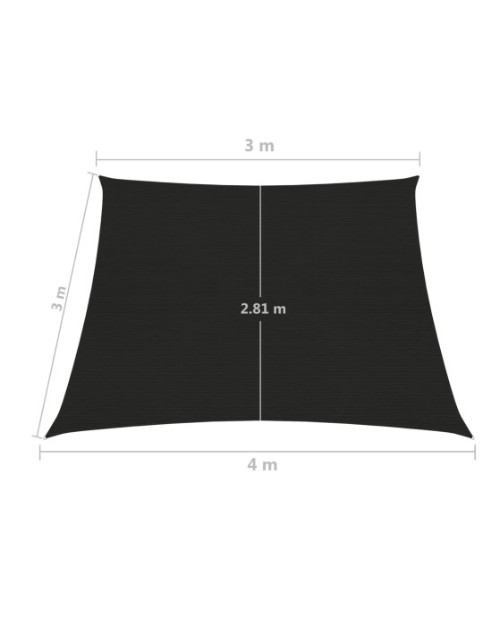 Aurinkopurje 160 g/m² musta 3/4x3 m HDPE