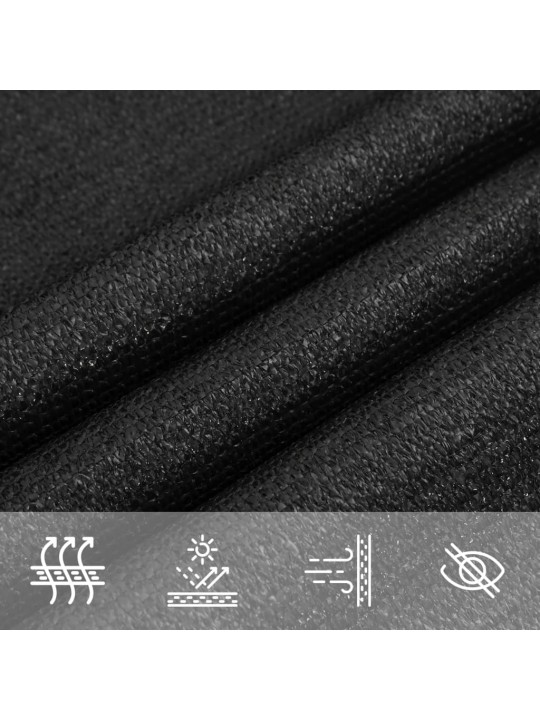 Aurinkopurje 160 g/m² musta 4/5x3 m hdpe