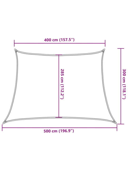 Aurinkopurje 160 g/m² musta 4/5x3 m hdpe