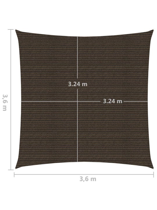 Aurinkopurje 160 g/m² ruskea 3,6x3,6 m HDPE