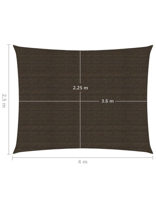 Aurinkopurje 160 g/m² ruskea 2,5x4 m HDPE