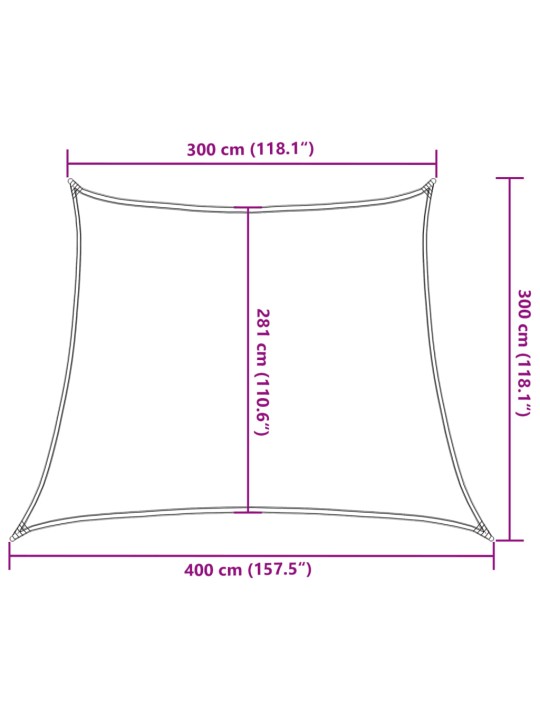 Aurinkopurje 160 g/m² ruskea 3/4x3 m hdpe