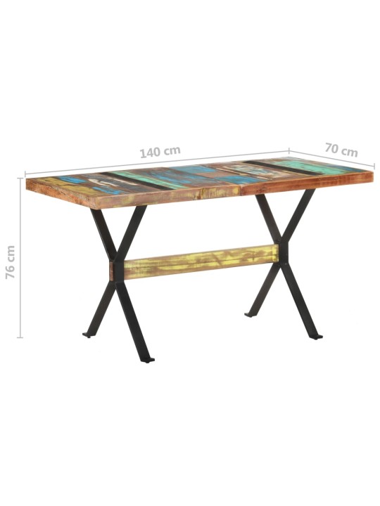 Ruokapöytä 140x70x76 cm kierrätetty täyspuu