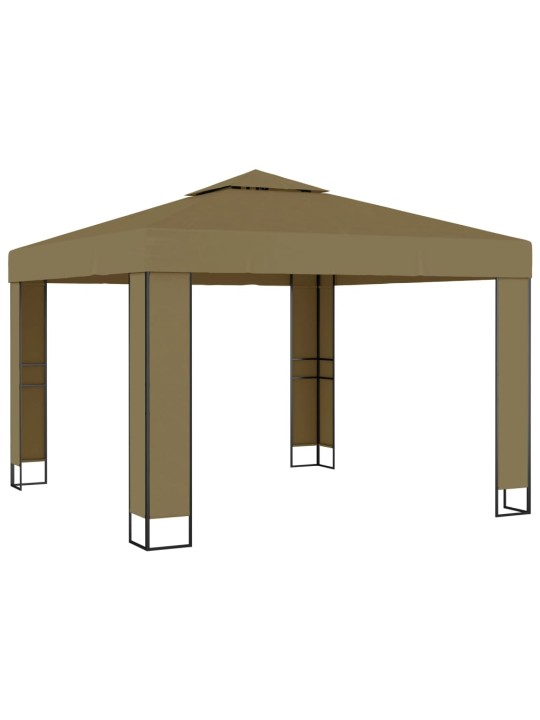 Huvimaja kaksoiskatolla 3x3x2,7 m ruskeanharmaa 180 g/m²