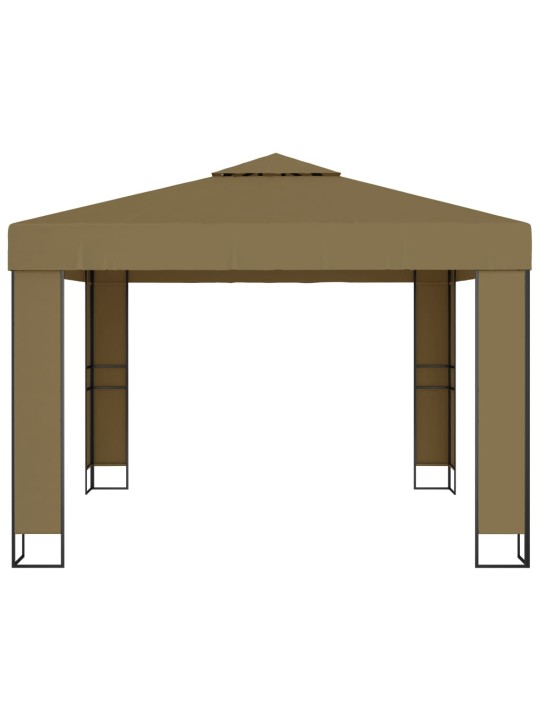 Huvimaja kaksoiskatolla 3x3x2,7 m ruskeanharmaa 180 g/m²