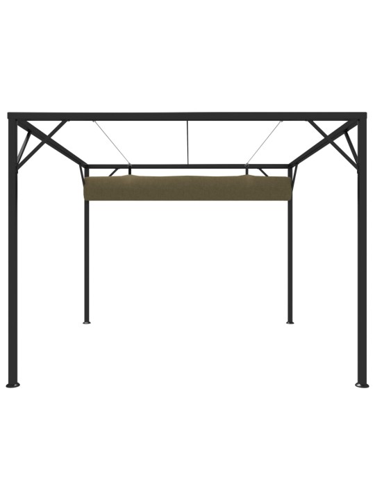 Huvimaja sisäänvedettävä katto 3x3 m ruskeanharmaa 180 g/m²