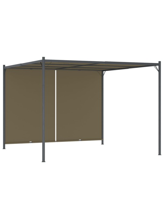 Pergola sisäänvedettävä katto 3x3 m ruskeanharmaa 180 g/m²