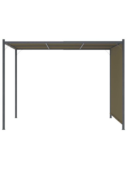 Pergola sisäänvedettävä katto 3x3 m ruskeanharmaa 180 g/m²