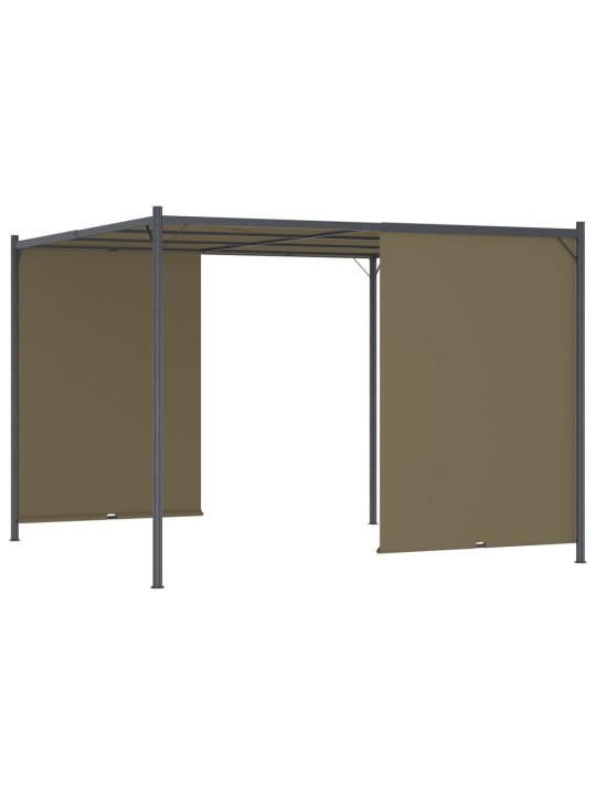 Pergola sisäänvedettävä katto 3x3 m ruskeanharmaa 180 g/m²