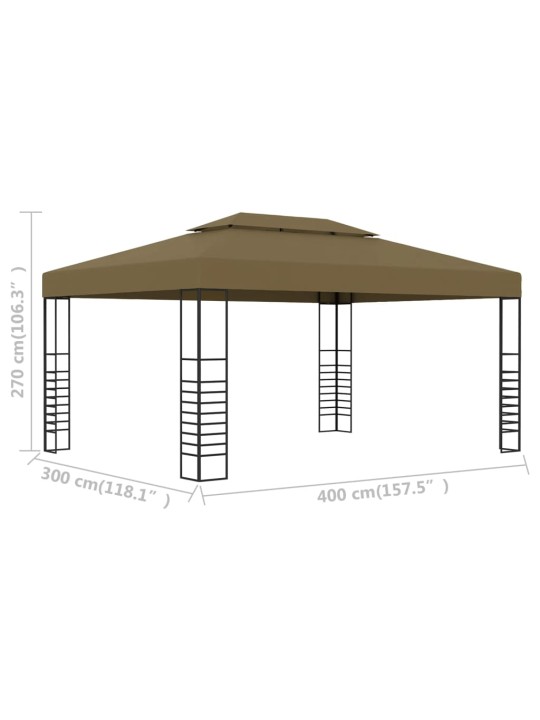 Huvimaja 3x4 m ruskeanharmaa 180 g/m²