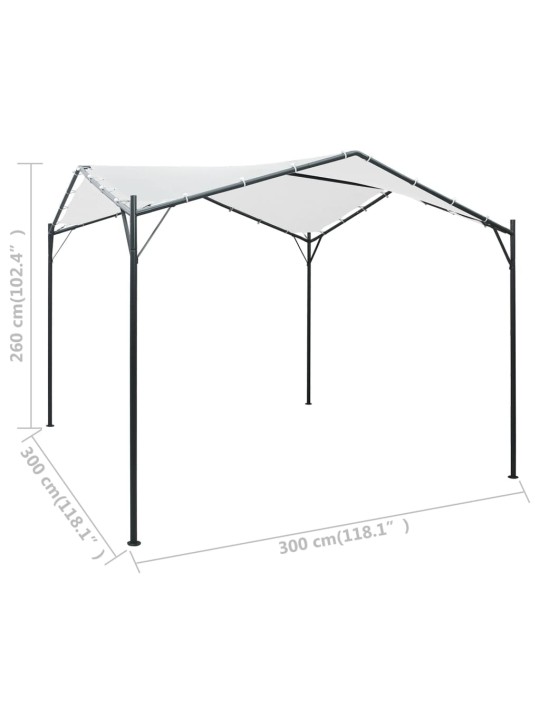 Huvimaja 3x3x2,6 m valkoinen 180 g/m²