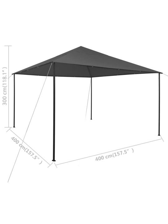 Huvimaja 4x4x3 m antrasiitti 180 g/m²