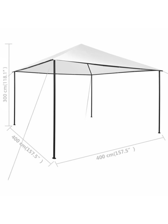 Huvimaja 4x4x3 m valkoinen 180 g/m²