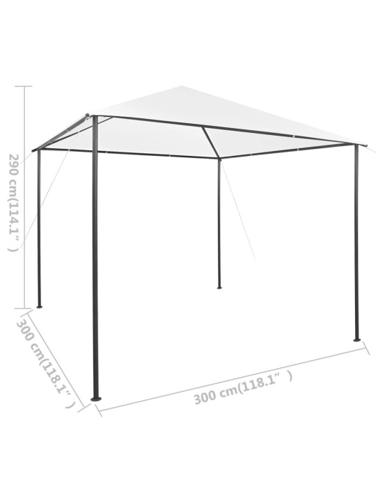 Huvimaja 3x3x2,9 m valkoinen 180 g/m²