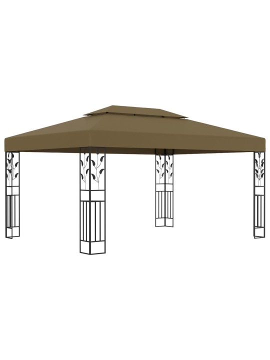 Huvimaja kaksoiskatolla 3x4 m ruskeanharmaa 180 g/m²