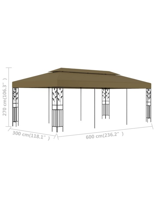 Huvimaja 6x3 m ruskeanharmaa 180 g/m²