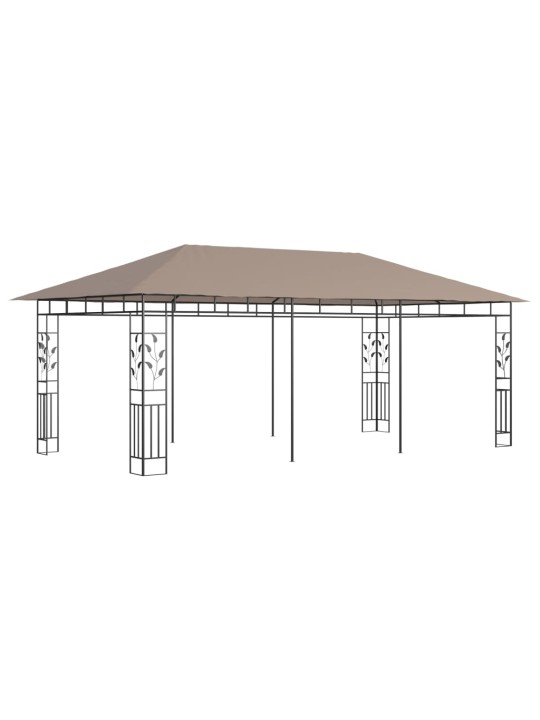 Huvimaja hyttysverkolla 6x3x2,73 m harmaanruskea 180 g/m²