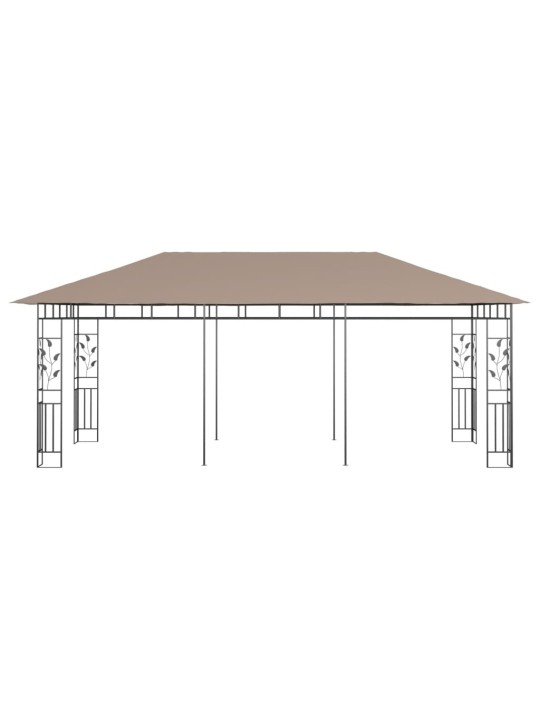 Huvimaja hyttysverkolla 6x3x2,73 m harmaanruskea 180 g/m²