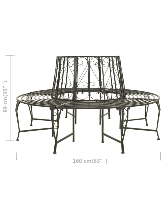 Puutarhan puunympäryspenkki 160 cm teräs