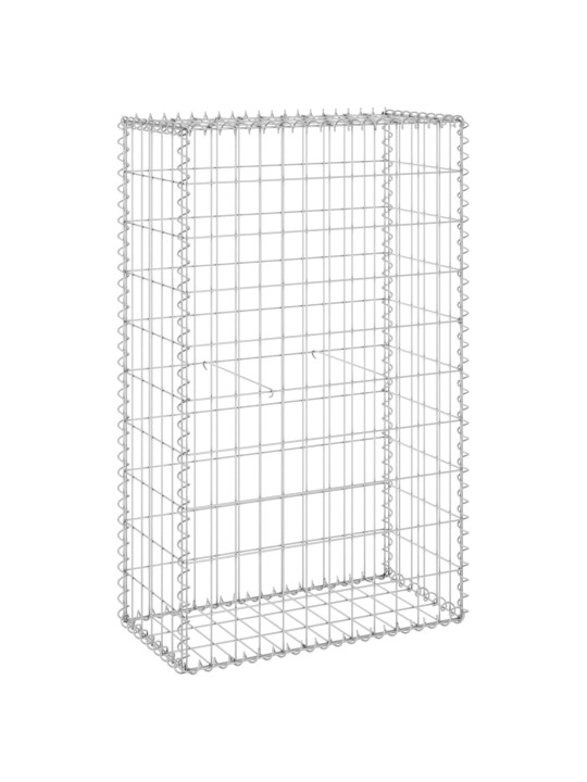 Gabion-kivikori kansilla galvanoitu teräs 60x30x100 cm