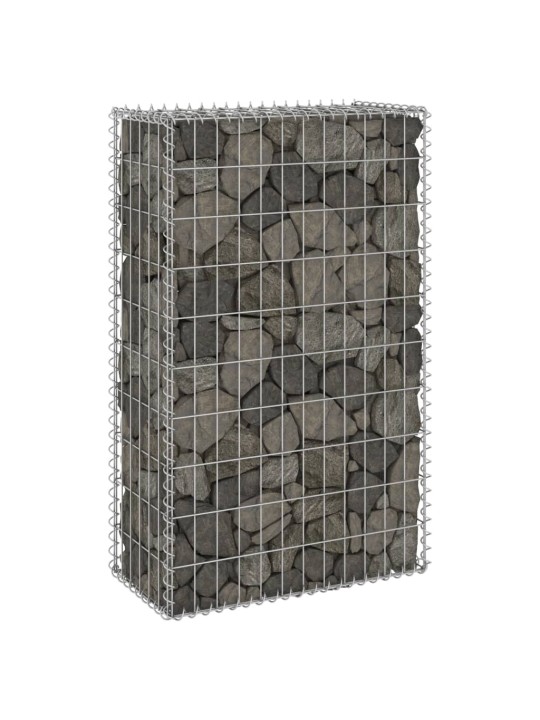 Gabion-kivikori kansilla galvanoitu teräs 60x30x100 cm