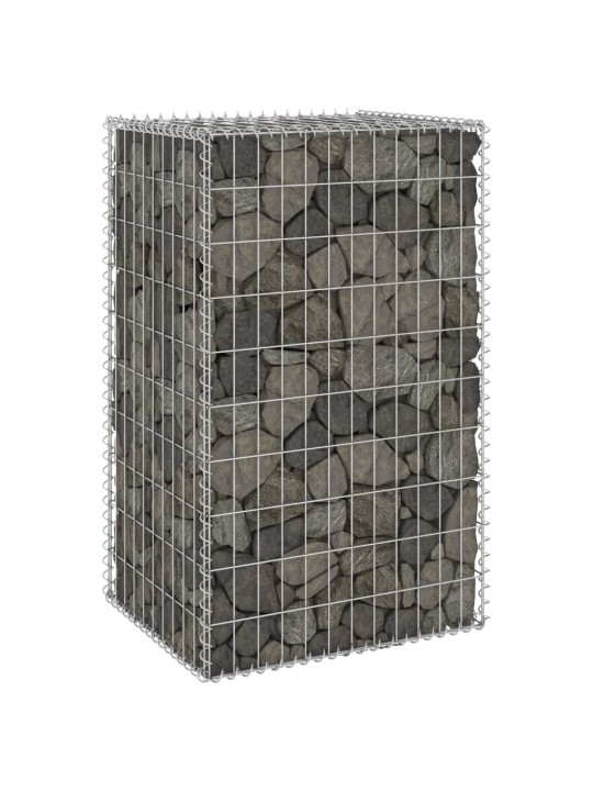 Gabion-kivikori kansilla galvanoitu teräs 60x50x100 cm