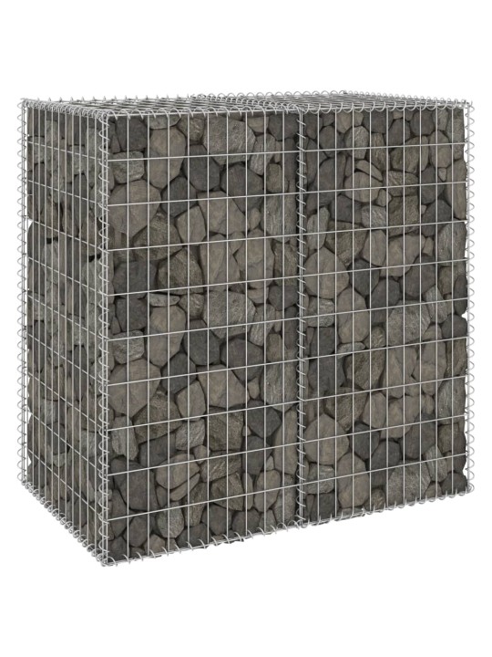 Gabion-kivikori kansilla galvanoitu teräs 100x60x100 cm