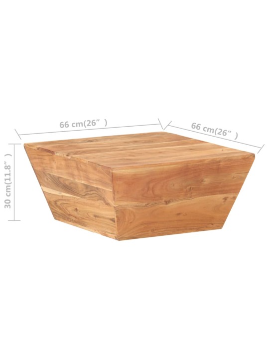 Sohvapöytä V-muoto 66x66x30 cm täysi akaasiapuu