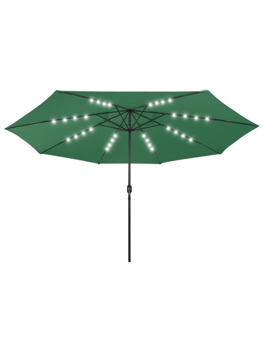 Aurinkovarjo led-valoilla 400 cm vihreä