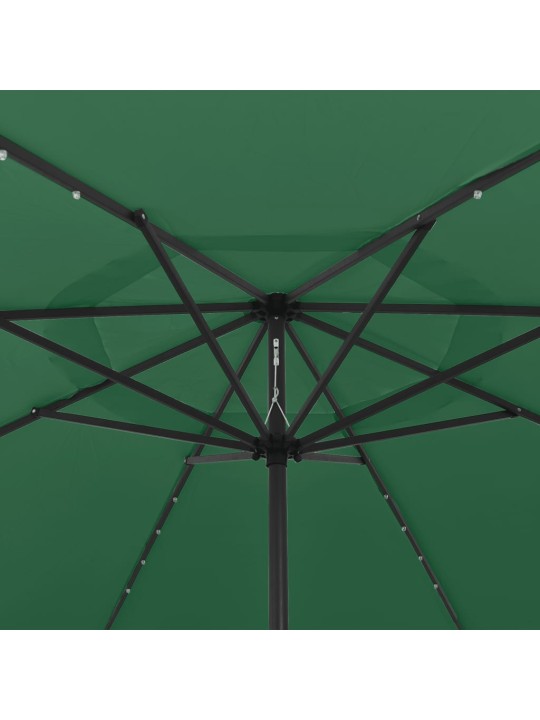 Aurinkovarjo led-valoilla 400 cm vihreä