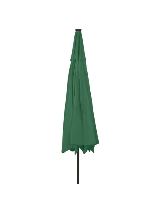Aurinkovarjo led-valoilla 400 cm vihreä
