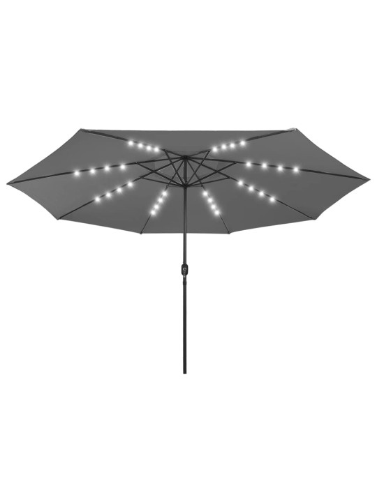 Aurinkovarjo led-valoilla 400 cm antrasiitti