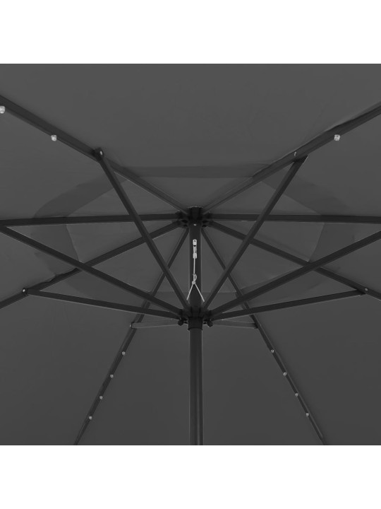 Aurinkovarjo led-valoilla 400 cm antrasiitti