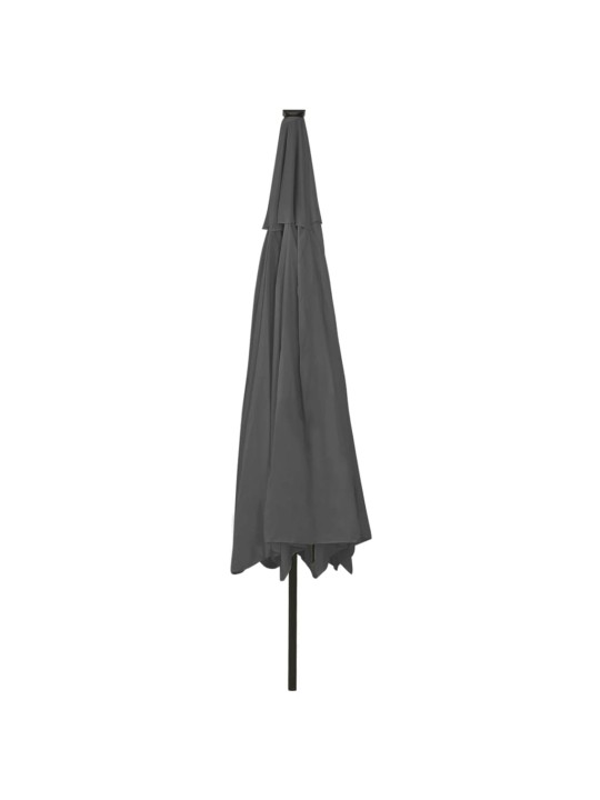 Aurinkovarjo led-valoilla 400 cm antrasiitti