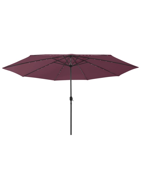 Aurinkovarjo led-valoilla 400 cm viininpunainen