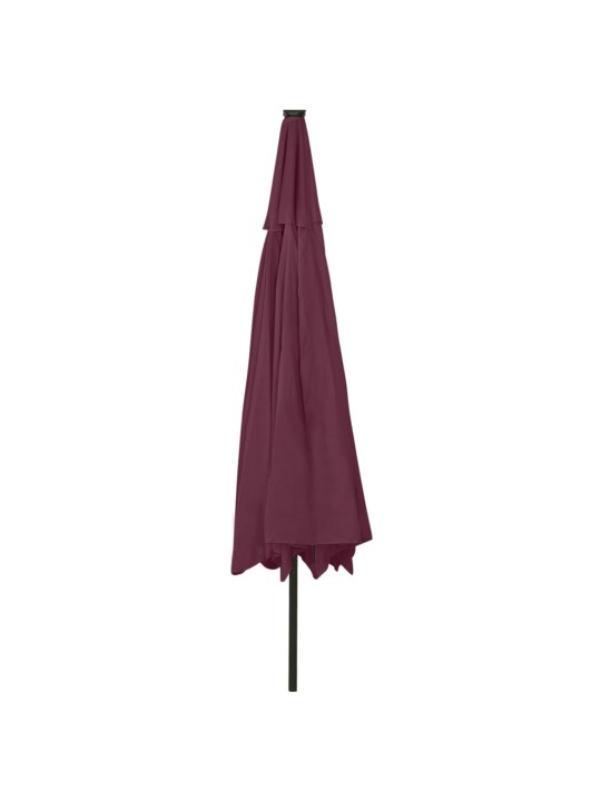 Aurinkovarjo led-valoilla 400 cm viininpunainen