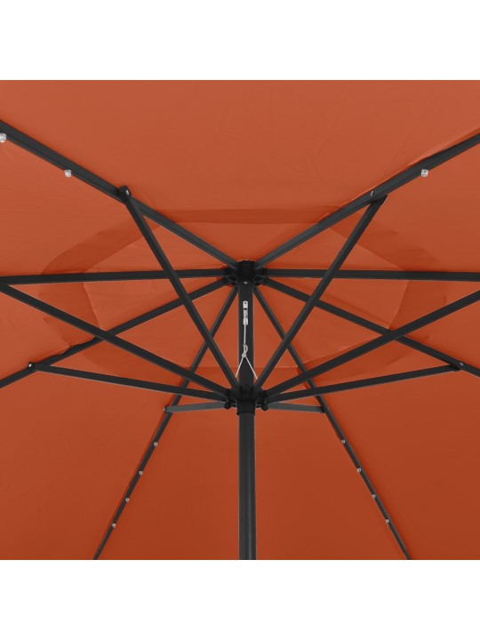 Aurinkovarjo led-valoilla 400 cm terrakotta
