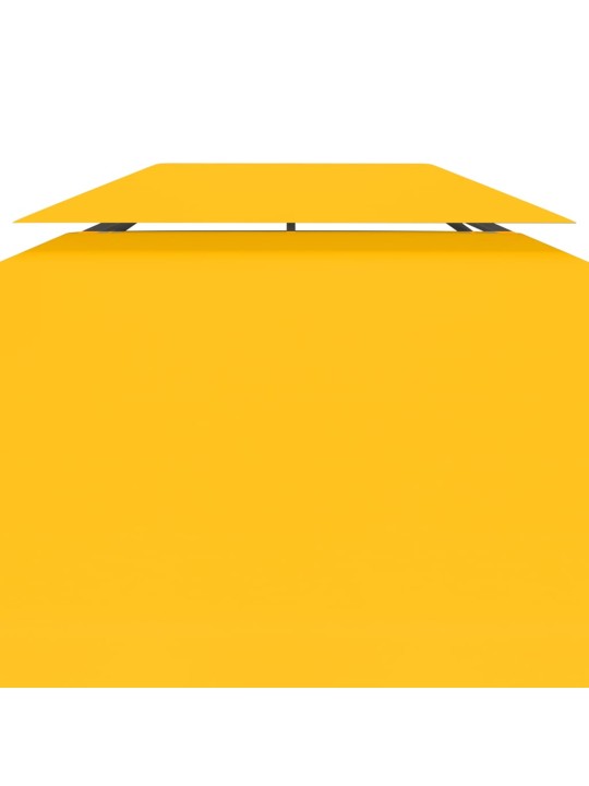 2-kerroksinen huvimajan katto 310 g/m² 4x3 m keltainen