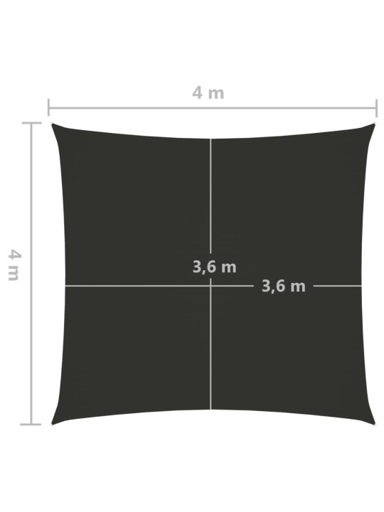 Aurinkopurje Oxford-kangas neliönmuotoinen 4x4 m antrasiitti