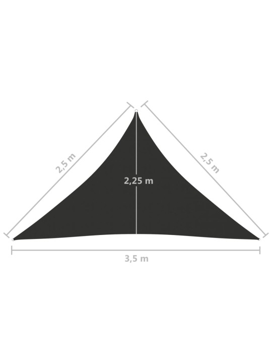 Aurinkopurje Oxford-kangas kolmio 2,5x2,5x3,5 m antrasiitti