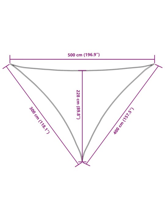 Aurinkopurje Oxford-kangas kolmio 3x4x5 m antrasiitti