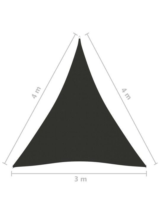 Aurinkopurje Oxford-kangas kolmio 3x4x4 m antrasiitti