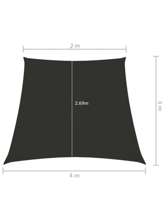 Aurinkopurje Oxford-kangas puolisuunnikas 2/4x3 m antrasiitti