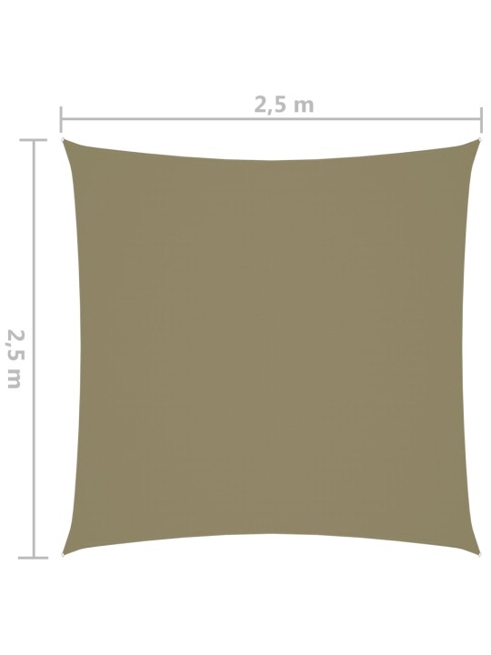 Aurinkopurje Oxford-kangas neliö 2,5x2,5 m beige